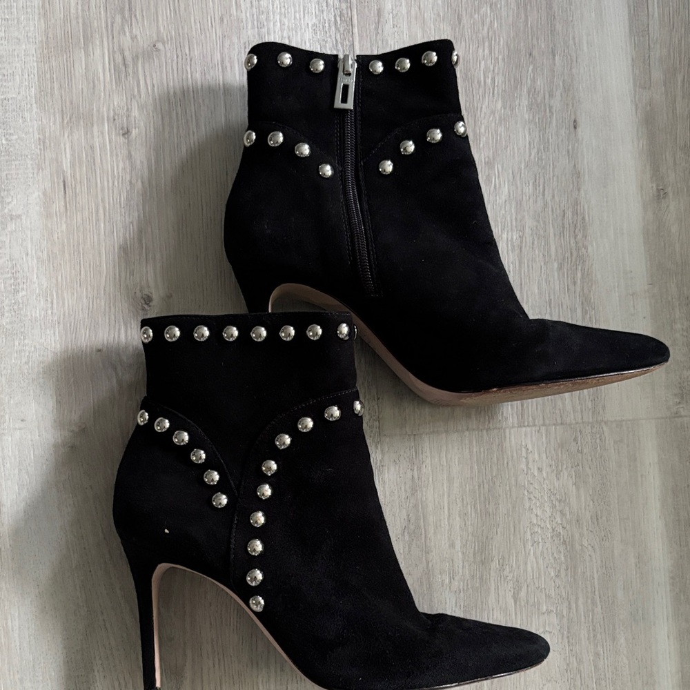 SCHUTZ Black Studded Heeled Boots